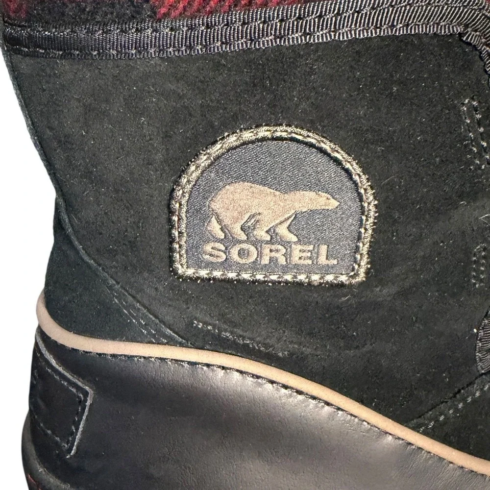 NWOT Sorel Tivoli III Womens Sz 8 Black Red Buffalo Plaid Waterproof Snow Boots‎